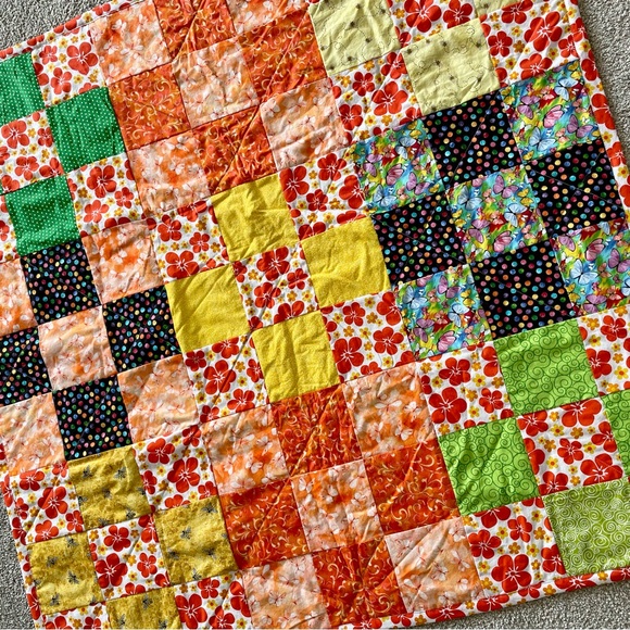 Colorful Handmade Patchwork Quilt - Picture 2 of 4